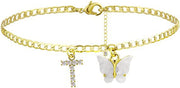 Butterfly Letter Feet Chain Fashion Inlaid Diamond – Stylish Gifts — 14