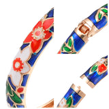 Blue Vintage Carved Flower Bracelet – Jewelry Gift Ideas — 3