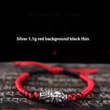 Sterling Silver Braided Red Rope Bracelet Men's – Jewelry Gift Ideas — 7