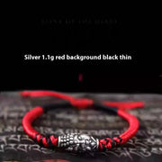 Sterling Silver Braided Red Rope Bracelet Men's – Jewelry Gift Ideas — 7
