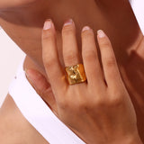Minimalist Niche Stainless Steel 18K Gold Plated Wave – Birthday Gifts — 12