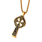 62MM Titanium Steel Celtic Cross Pendant Necklace – Jewelry Gift Ideas — 7
