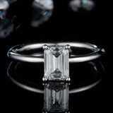 Moissanite Ring Rectangular Shaped Women S925 Silver – Gifts for Her — 1
