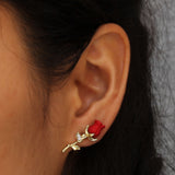 Fashion Three-dimensional Rose Earrings Personalized – Stylish Gifts — 6