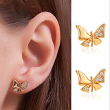 Simple Rhinestone Super Fairy Butterfly Studs Female – Stylish Gifts — 2