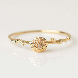 12yue Flower Birthstone Ring Copper Inlaid Zircon – Everyday Gifts — 15
