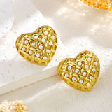 Woven Heart-shaped Pearl Stainless Steel Earrings – Practical Gifts — 3