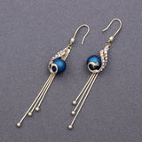 Retro Peacock Pearl Tassel Earrings – Special Occasion Gifts — 1