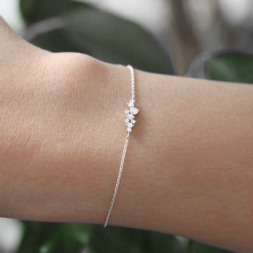 Women's Sterling Silver Diamond-embedded Simple – Jewelry Gift Ideas — 1