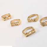 Letter Seal Titanium Steel Plating 18K Gold Ring – Unique Gift Ideas — 10