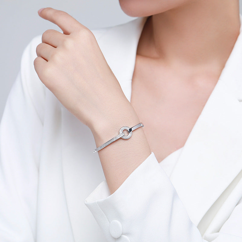 S925 Silver Bracelet Women's High-grade Round – Jewelry Gift Ideas — 1