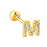 Inlaid Zircon 26 English Letters Ear Bone Stud – Meaningful Gifts — 2