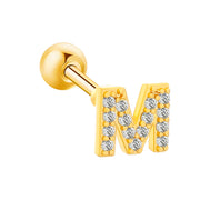 Inlaid Zircon 26 English Letters Ear Bone Stud – Meaningful Gifts — 2
