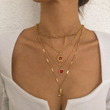 Layered Necklace Elegant Metal Chain Diamond – Jewelry Gift Ideas — 5