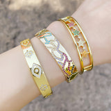 Personalized Wide Brim Gold Hollow Bracelet – Jewelry Gift Ideas — 1
