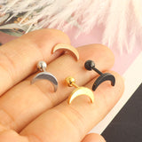 Simple Men's Earrings Round Moonlight Earbone Nail – Gifts for Him — 1
