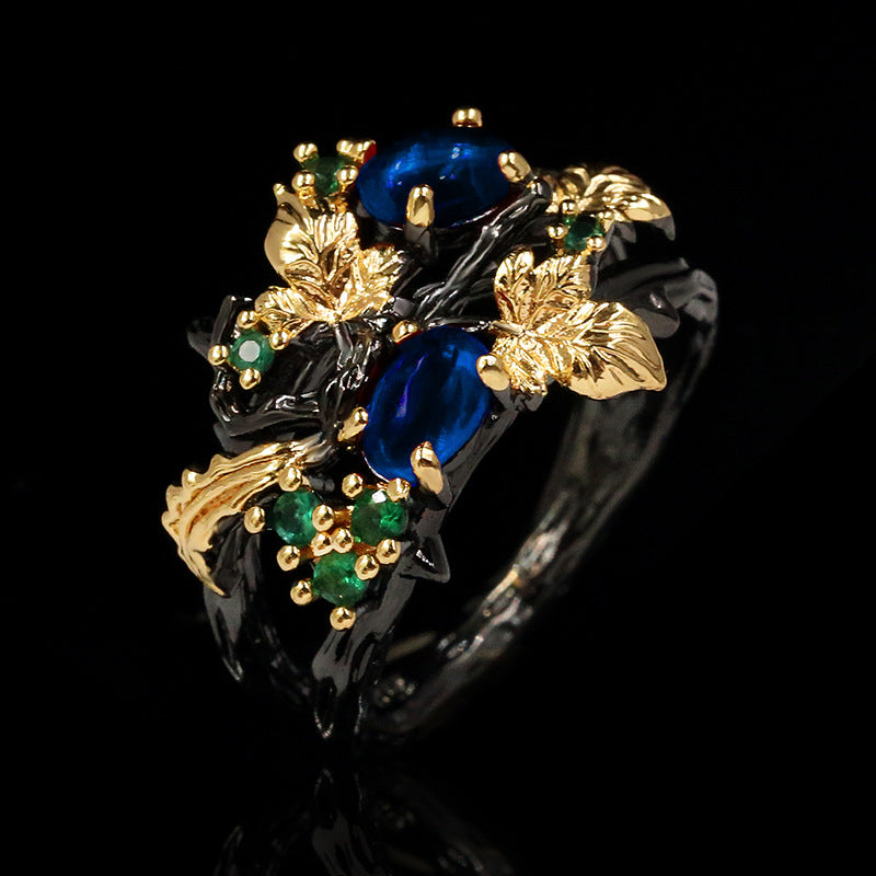 Fashion Color Floral Angel Two-tone Female Ring – Stylish Gifts — 1