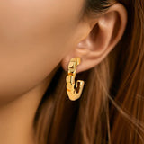 Titanium Steel Irregular Cube C- Shaped Earrings – Stylish Gifts — 1