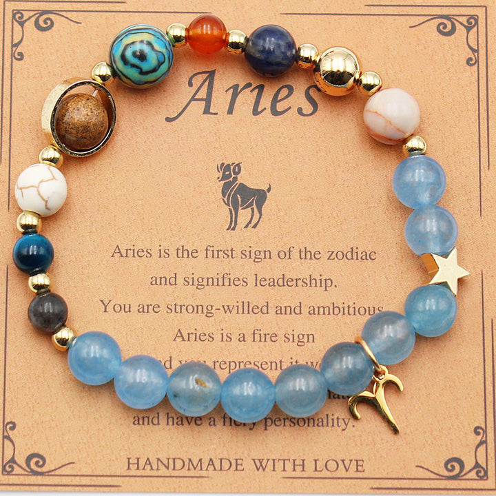 Twelve Constellations Bracelets Natural Stone Beaded – Practical Gifts — 1