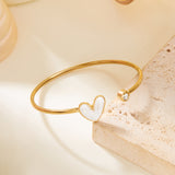 Hollow Drop Oil Heart Shape With Diamond Bracelet – Jewelry Gift Ideas — 2