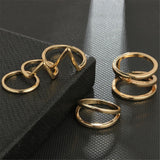 Punk Gold Geometric Alloy Ring Set – Unique Gift Ideas — 5