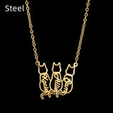 Titanium Cute Kitten Monogrammed Necklace – Jewelry Gift Ideas — 3