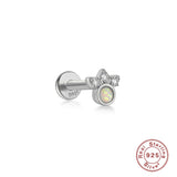 Sterling Silver Opal And Diamond Pierced Threaded Ear – Stylish Gifts — 18