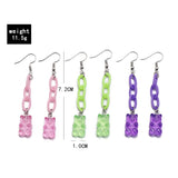 Tricolor Resin Bear Pendant Tassel Earrings – Jewelry Gift Ideas — 2