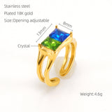 Retro Titanium Steel Moonstone Ring Hip Hop Irregular – Useful Gifts — 13