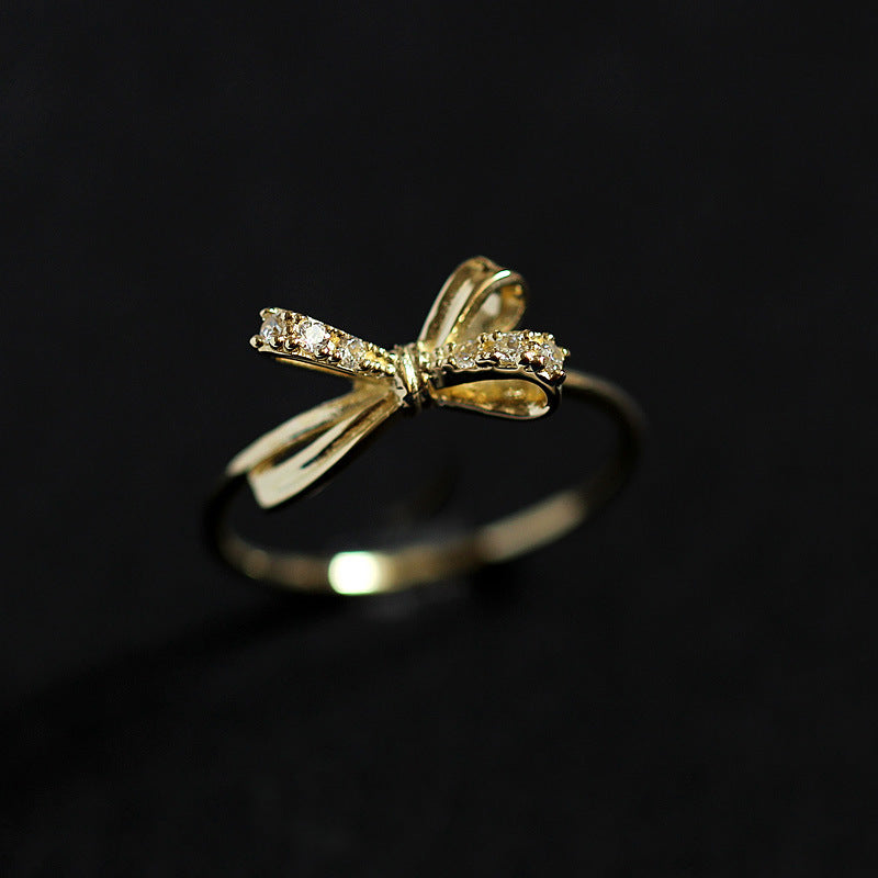 Gold Plated Bow Women's Niche Design Index Finger – Jewelry Gift Ideas — 1