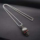 Vintage Fashion Trend Red Diamond Skull Necklace – Jewelry Gift Ideas — 2