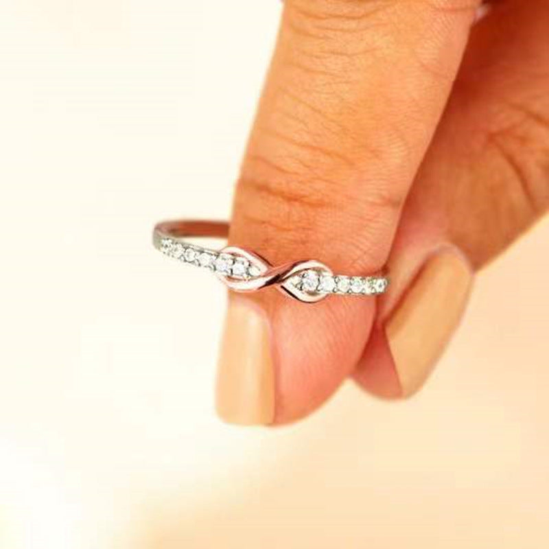 Women's Small And Lucky Silver Ring With 8 Characters – Gifts for Her — 1