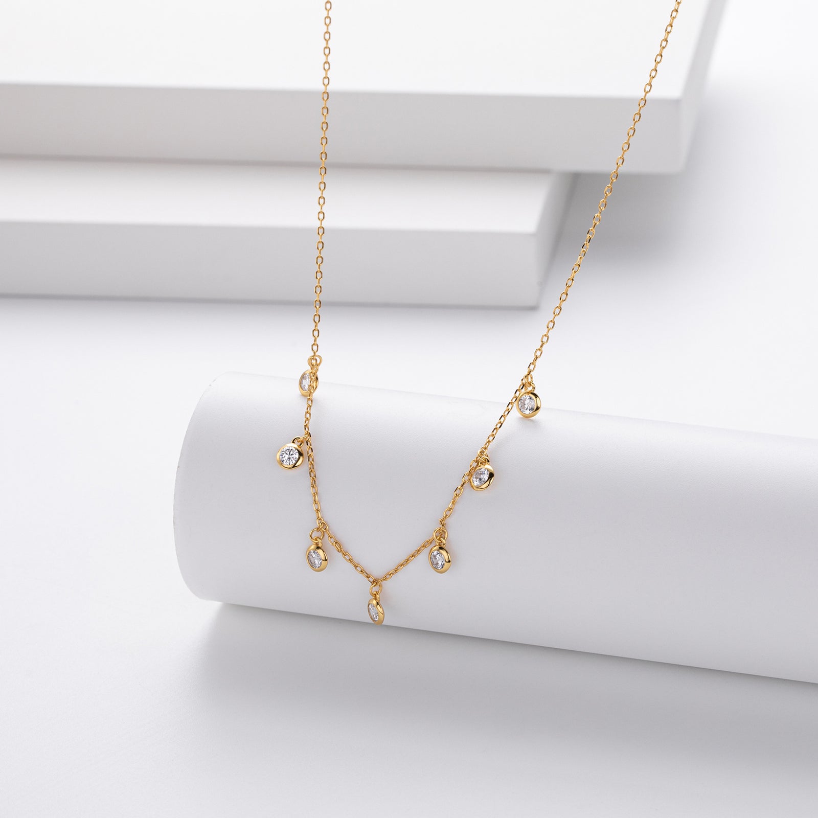 Simple Zircon Inlaid Temperament Necklace – Jewelry Gift Ideas — 1