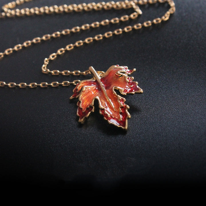Exaggerated Maple Leaf Enamel Drip Glazed Long – Jewelry Gift Ideas — 1