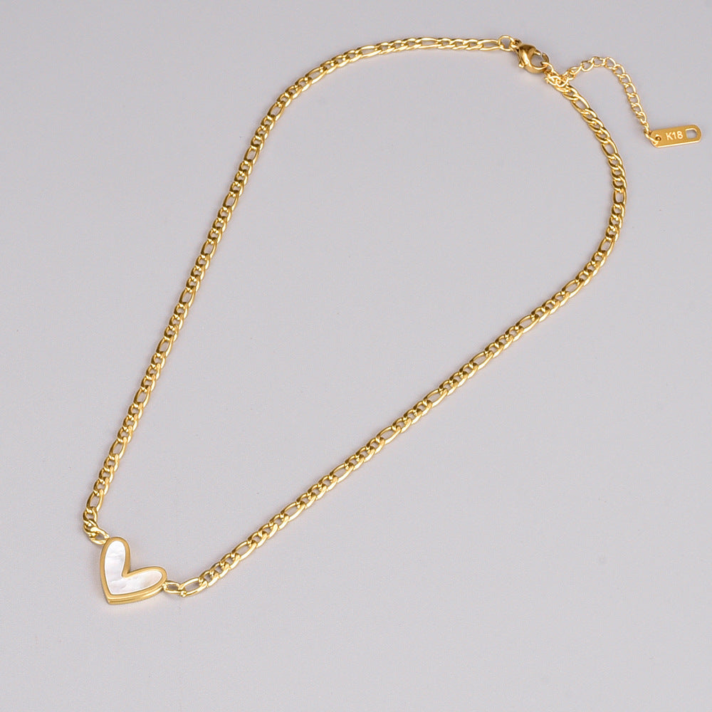 Faceted Heart Necklace Clavicle Chain Fashion – Jewelry Gift Ideas — 1