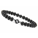 6MM Natural Frosted Agate Letter Bracelet – Jewelry Gift Ideas — 2