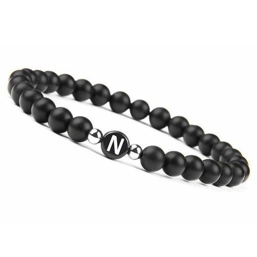 6MM Natural Frosted Agate Letter Bracelet – Jewelry Gift Ideas — 2