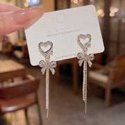 Silver Needle Long Fringed Zircon Earrings – Thoughtful Gifts — 5