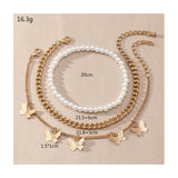 Retro Hip Hop Chain Pearl Simple Butterfly Anklet – Surprise Gifts — 3