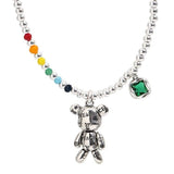 Sterling Silver Rainbow Ball Bear Necklace – Jewelry Gift Ideas — 2