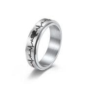 Titanium Steel Rotating ECG Couple Ring Stainless – Gifts for Couples — 7