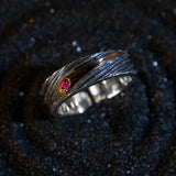 Handmade Thai Silver Meteor Ring Male Diamond Gold – Gifts for Him — 4