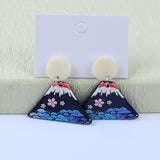 Women's Vintage Color Clash Embossed Acrylic Earrings – Gifts for Her — 9