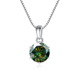 925 Silver Inlaid Round Moissanite Necklace – Jewelry Gift Ideas — 3