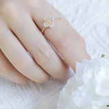Women's White Butterfly Shell Gold Ring – Gifts for Her — 1