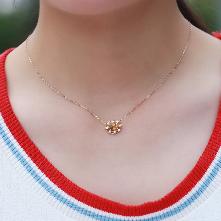 Natural Citrine Necklace Sky Blue Topaz – Jewelry Gift Ideas — 1