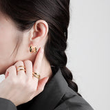 Frigid Wind Versatile Glossy Irregular Wave Earrings – Birthday Gifts — 3