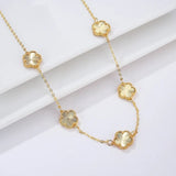 Five Flower Choker Flower Titanium Steel Necklace – Jewelry Gift Ideas — 4