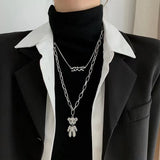 Women's Double Layer Bear Pendant Sweater Chain – Jewelry Gift Ideas — 4