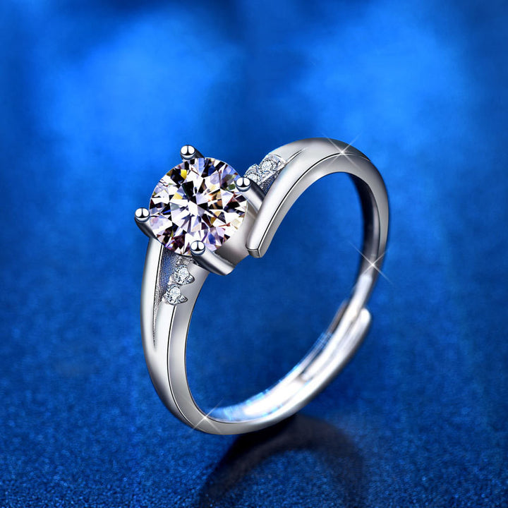 925 Silver Ring Moissanite Silver Women's Diamond Ring – Gifts for Her — 1
